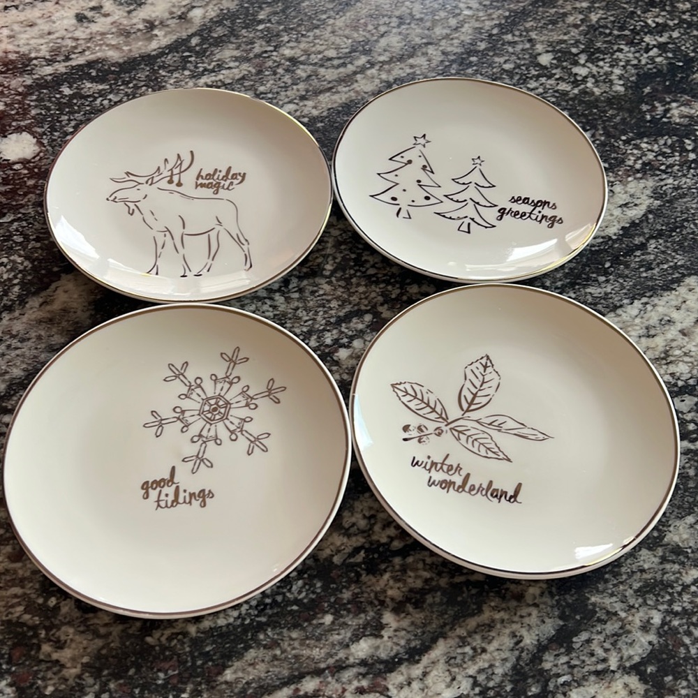 American Atelier Porcelain Holiday Plates, set of 4